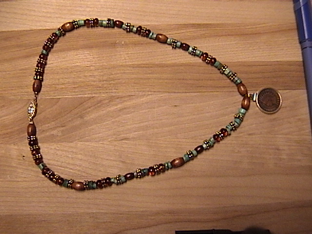 necklace4IHpennyturquoiseamberwoodbrass14k073103.JPG